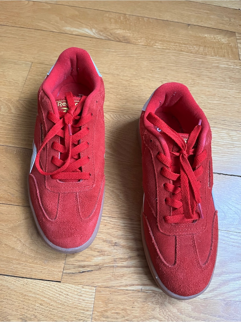 Reebok Women's Red Suede Lace-Up Sneakers